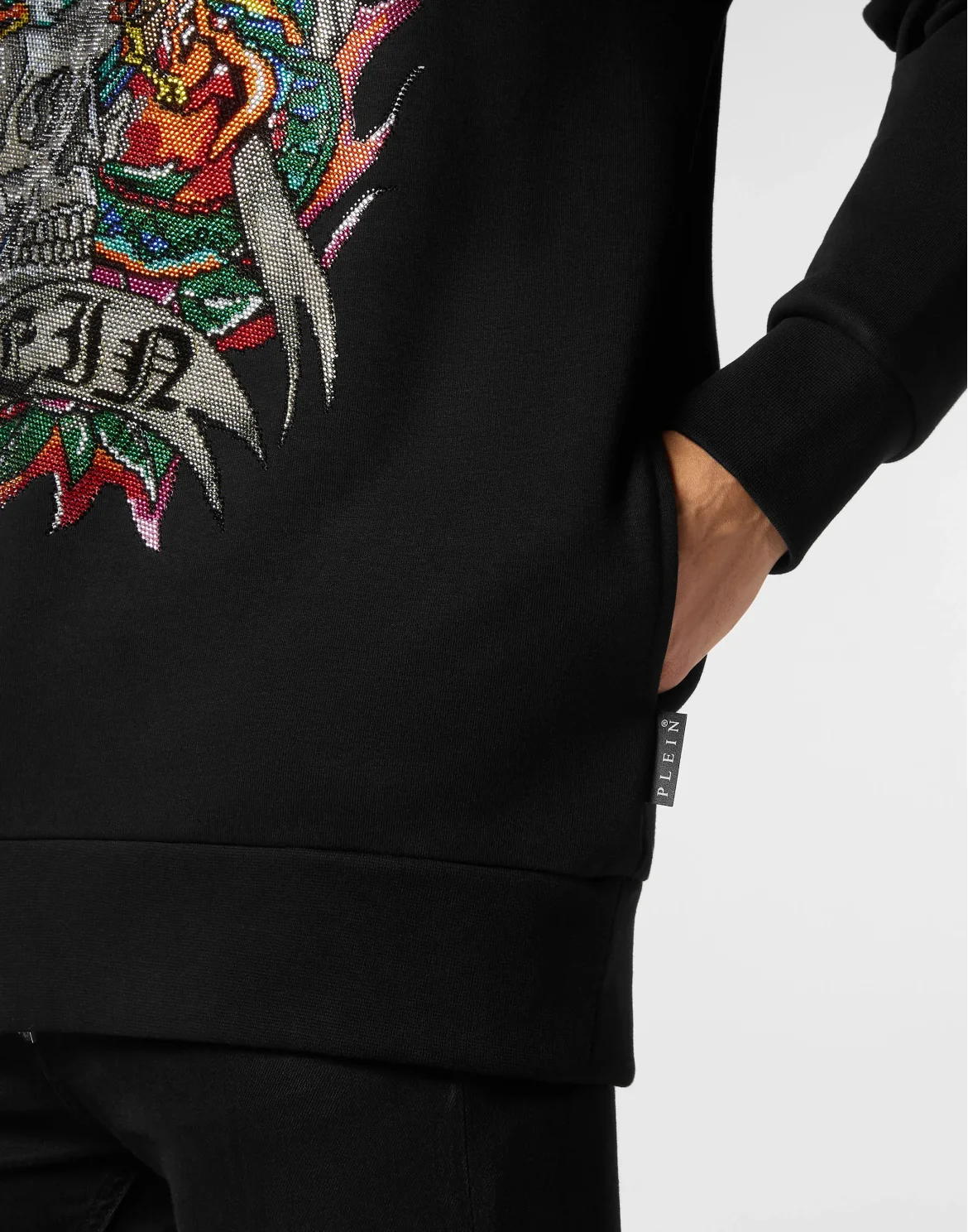 Hoodie Sweatshirt Crystal Tattoo, цвет: Черный