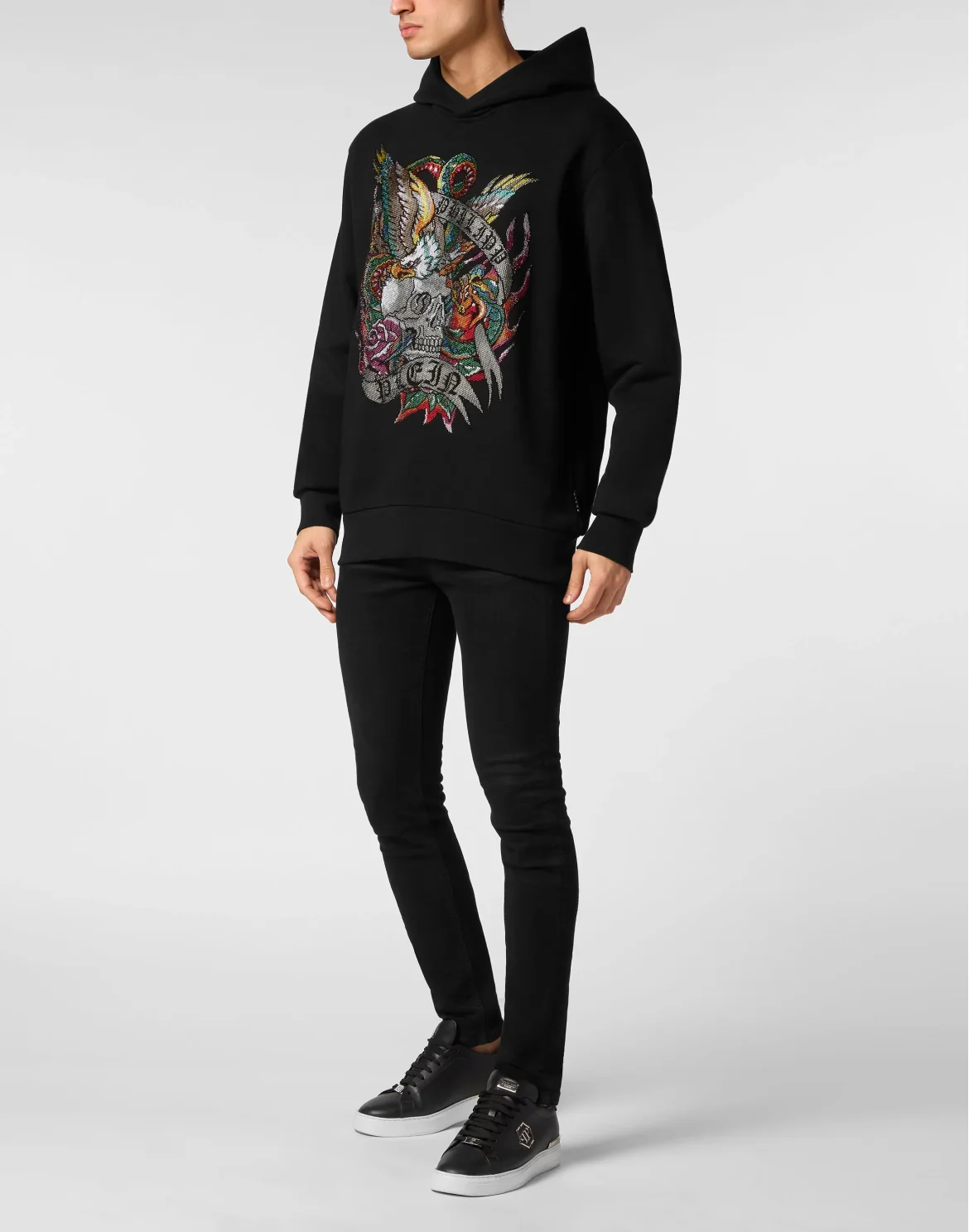 Hoodie Sweatshirt Crystal Tattoo, цвет: Черный