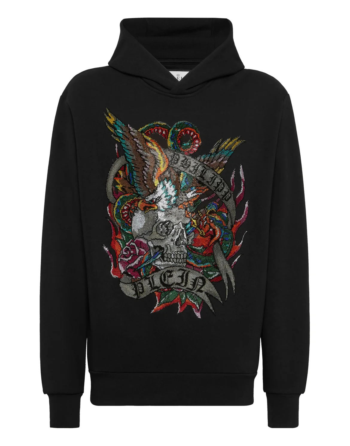 Hoodie Sweatshirt Crystal Tattoo, цвет: Черный