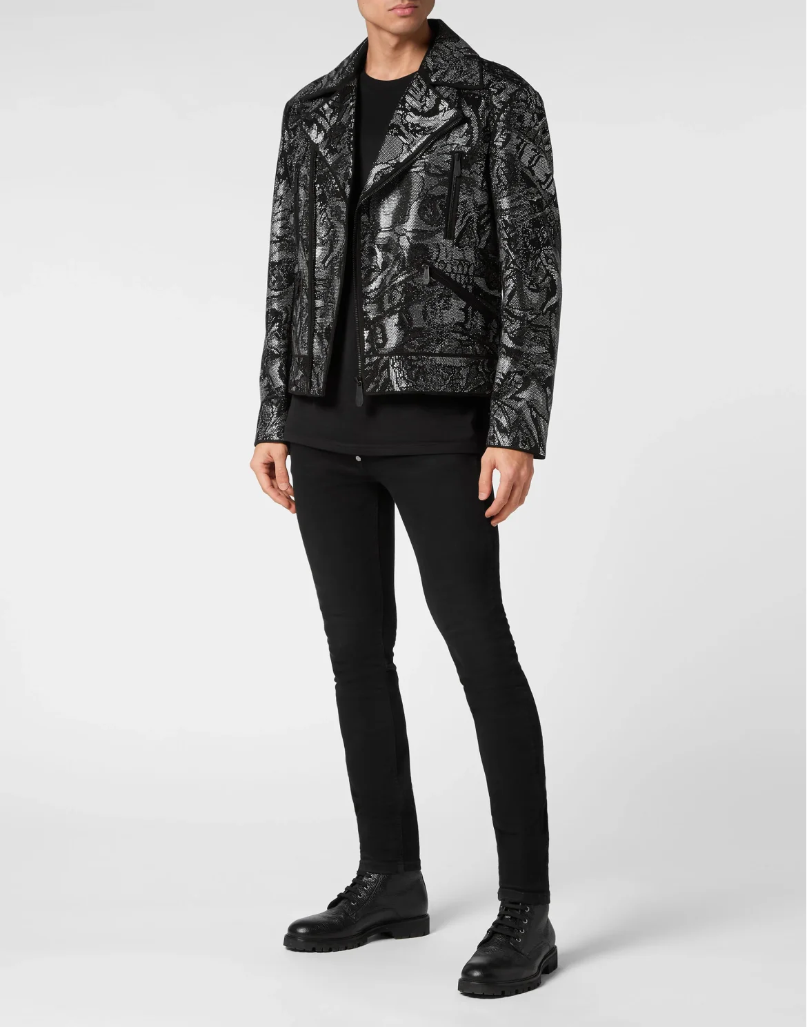 Suede Biker Jacket Tattoo, цвет: Черный