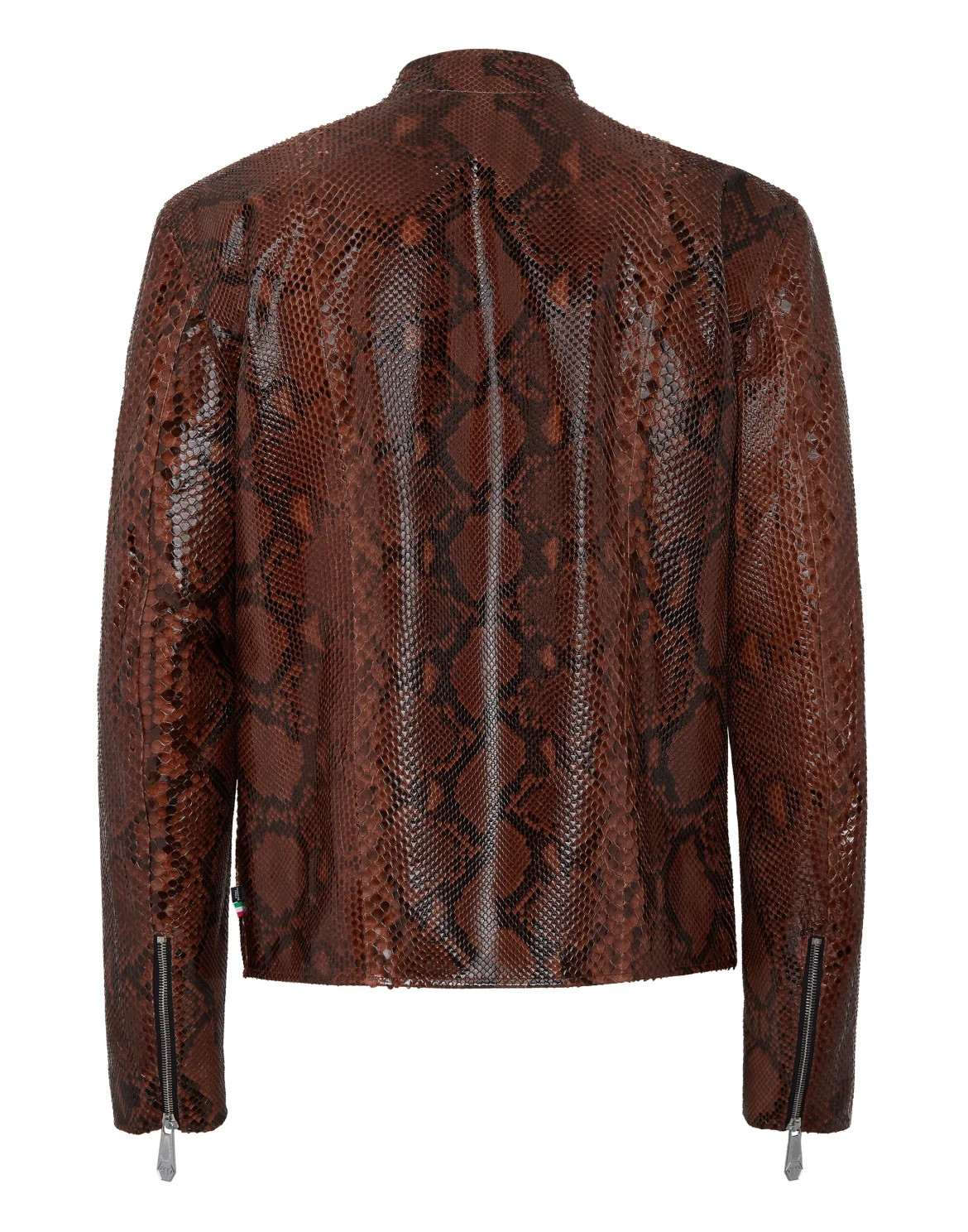 Python Leather Moto Jacket, цвет: Коричневый