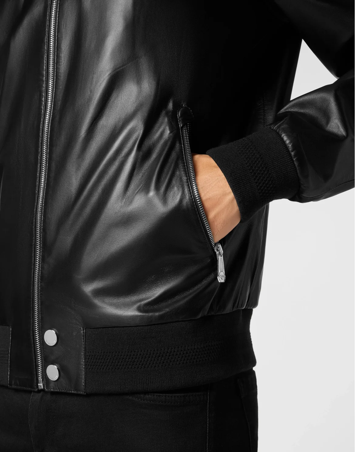 Leather Bomber, цвет: Черный