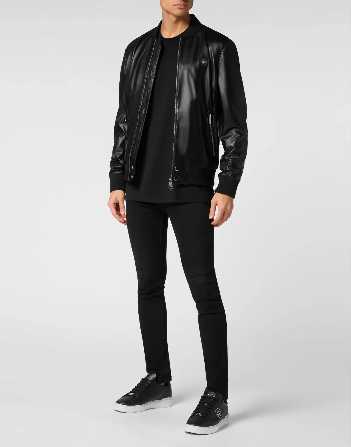 Leather Bomber, цвет: Черный