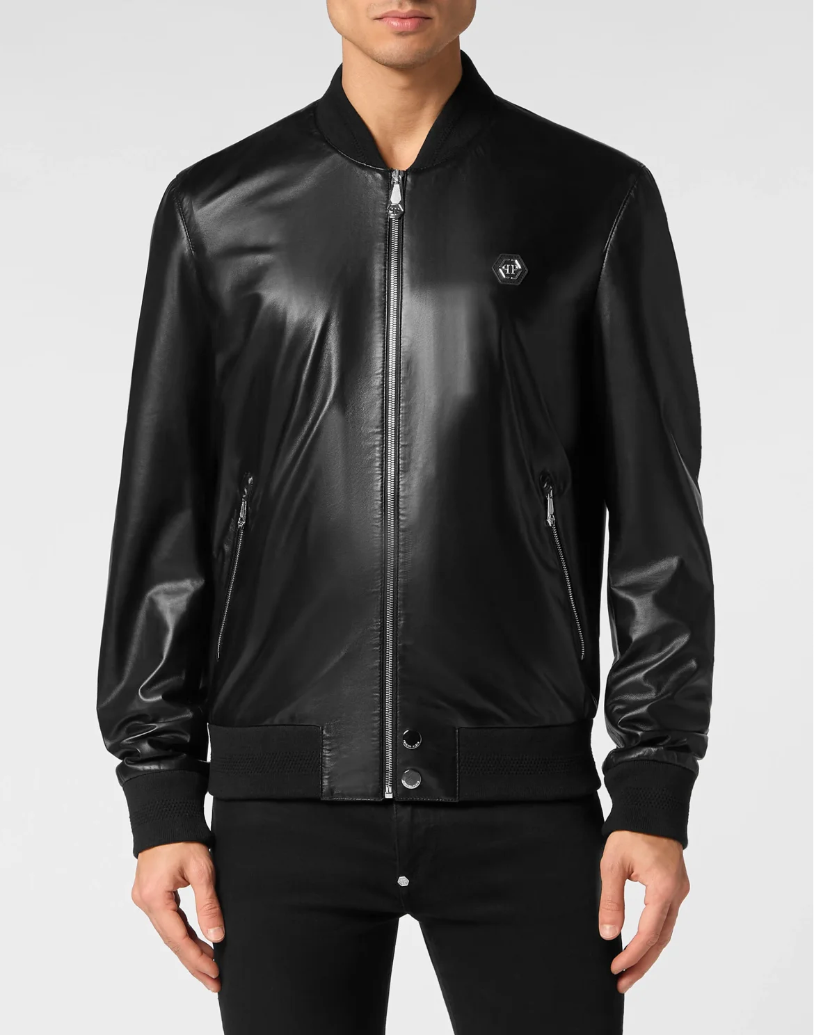 Leather Bomber, цвет: Черный