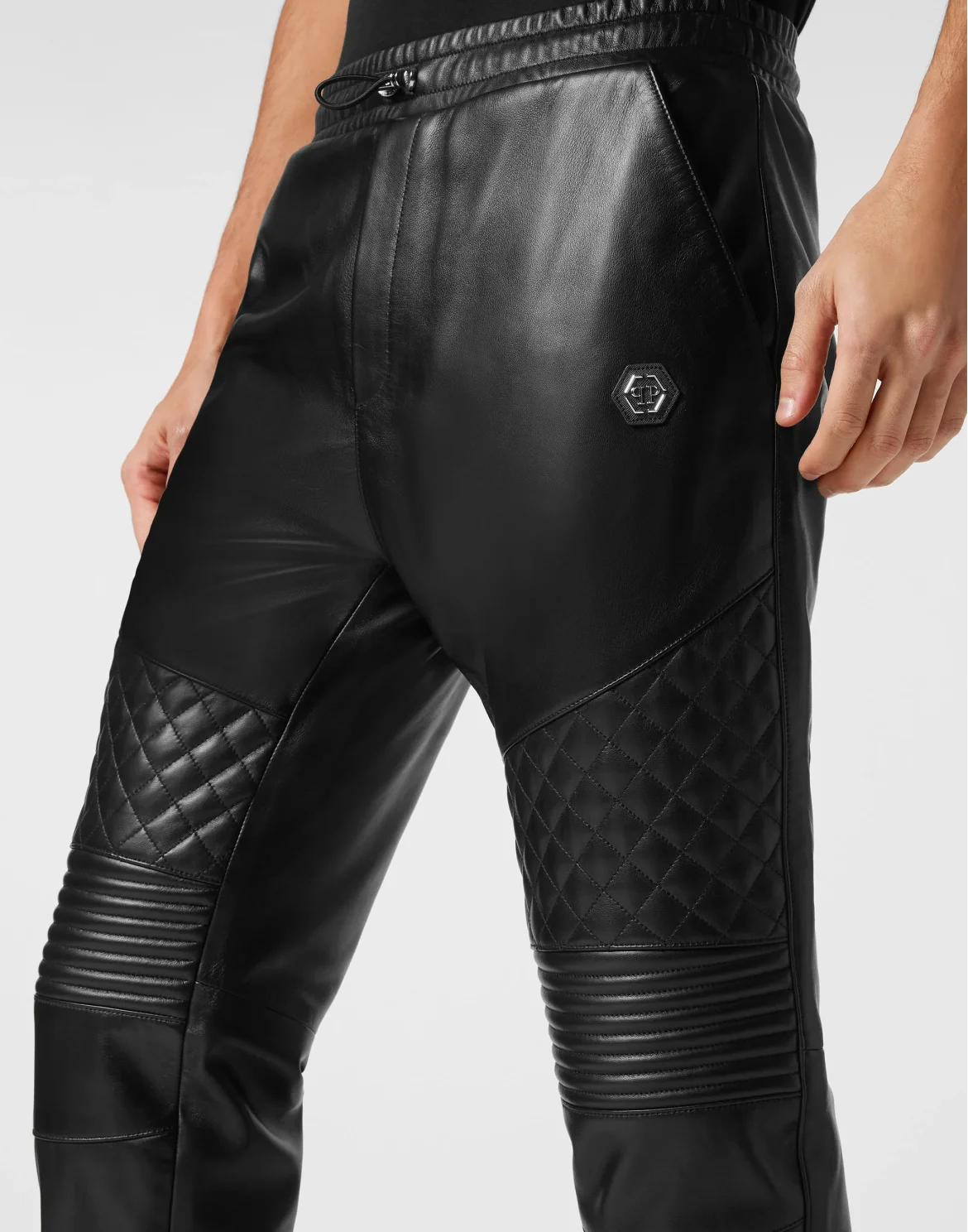 Leather Jogging Trousers, цвет: Черный