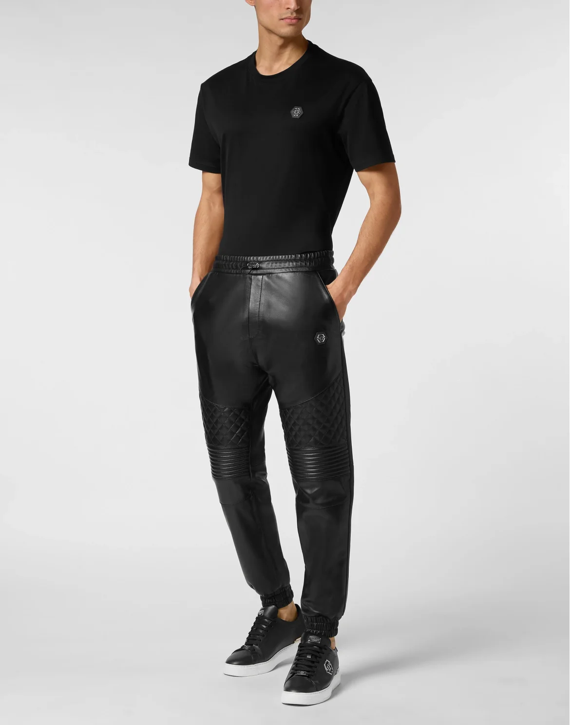 Leather Jogging Trousers, цвет: Черный