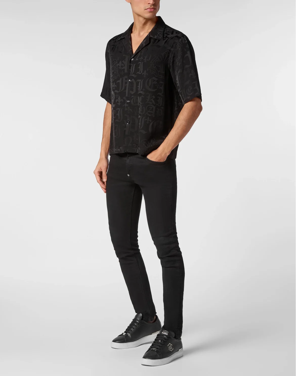 Jacquard Shirt SS Monogram, цвет: Черный