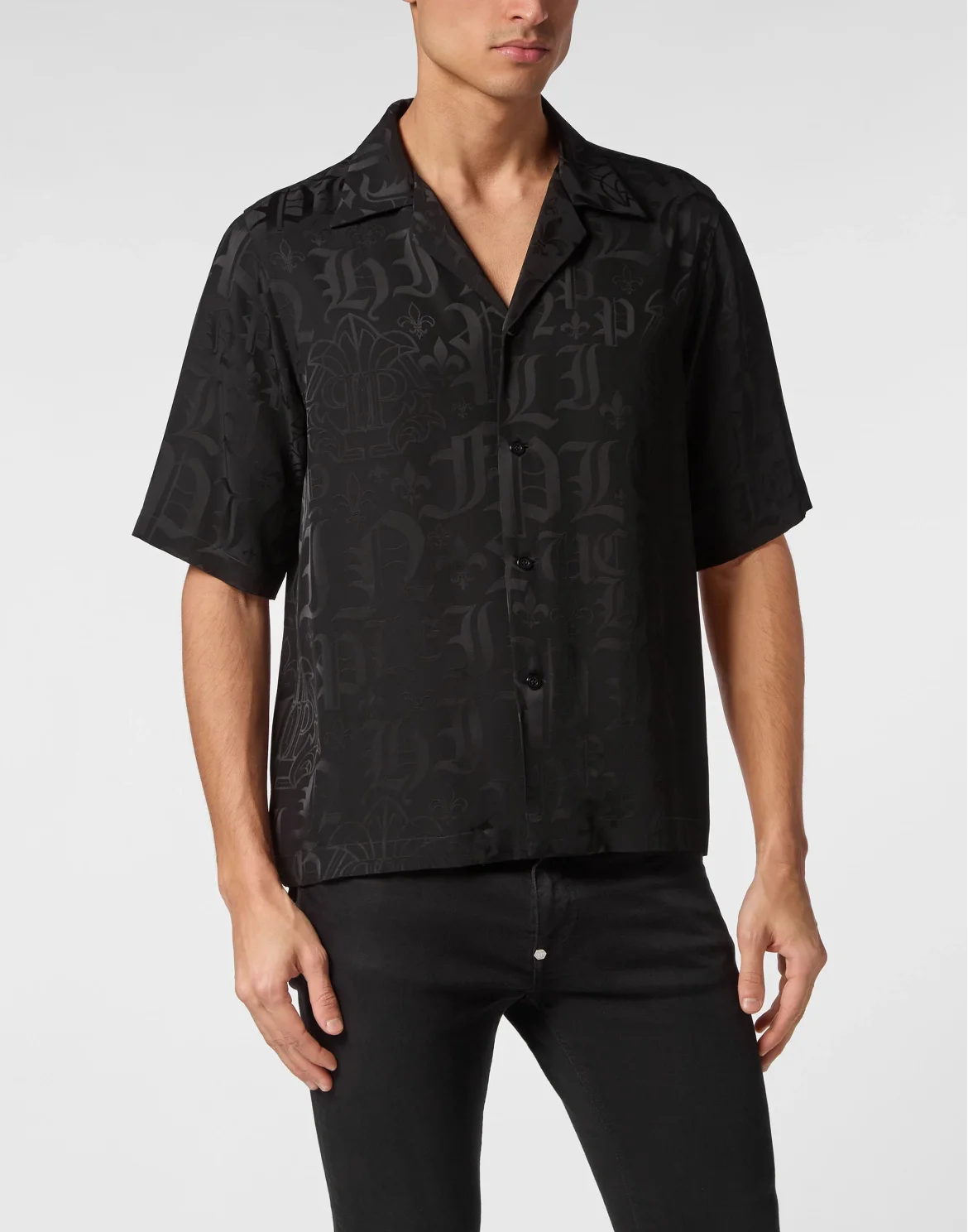 Jacquard Shirt SS Monogram, цвет: Черный