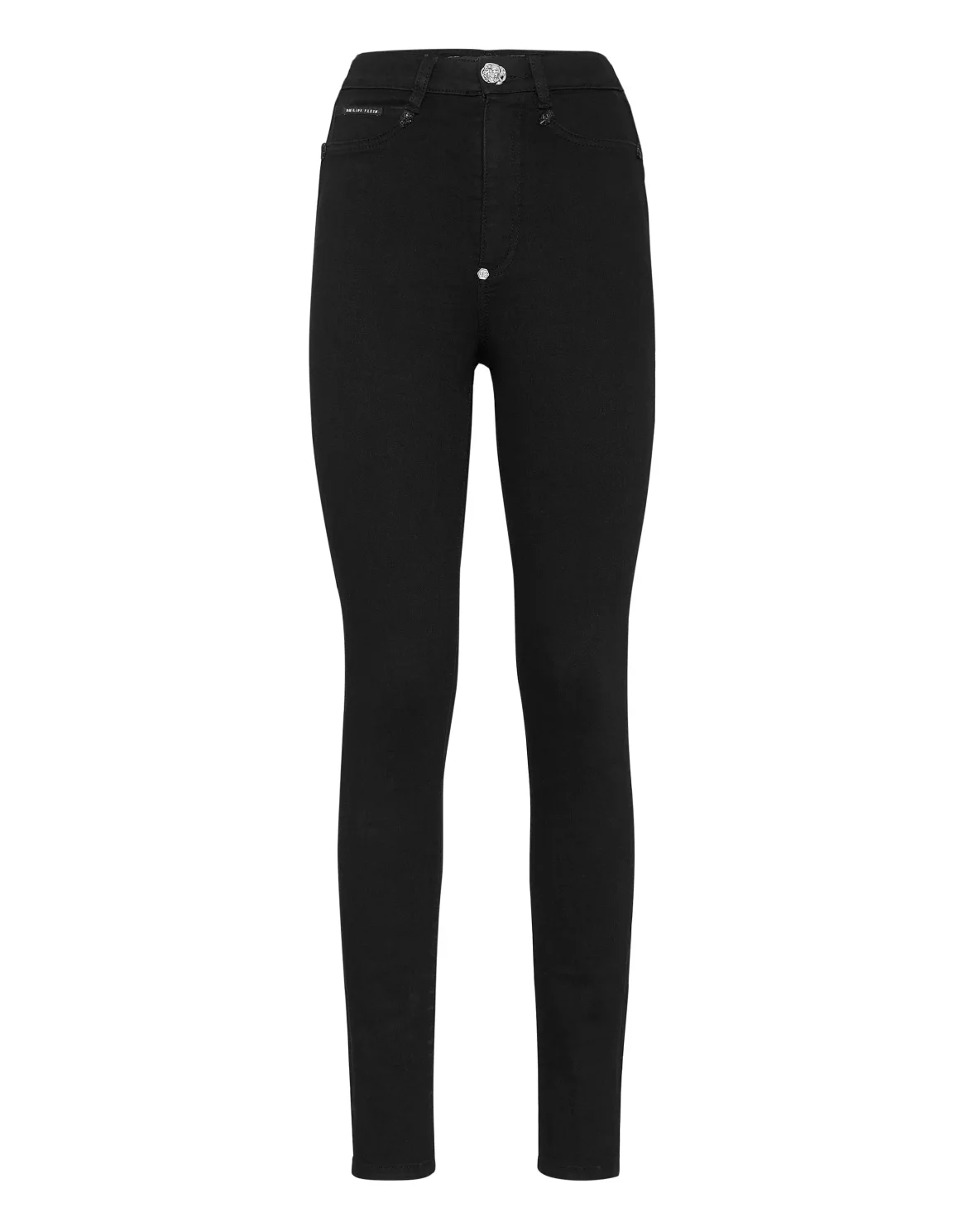 Crystal Skull Denim Super High Waist Jegging, цвет: Черный