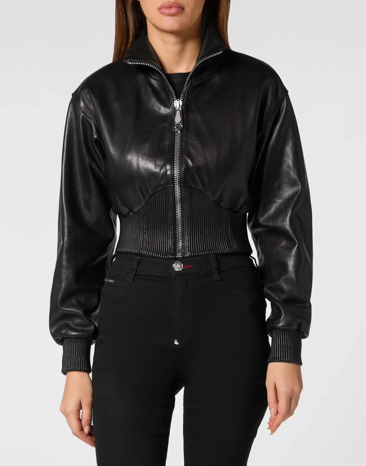Leather Basic Bomber, цвет: Черный