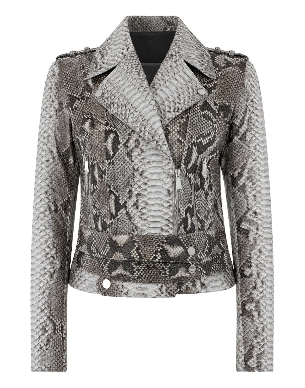 Python Leather Jacket Pitone, цвет: Бежевый
