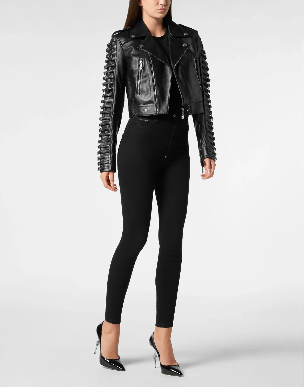 Leather Jacket Crystal Skull, цвет: Черный