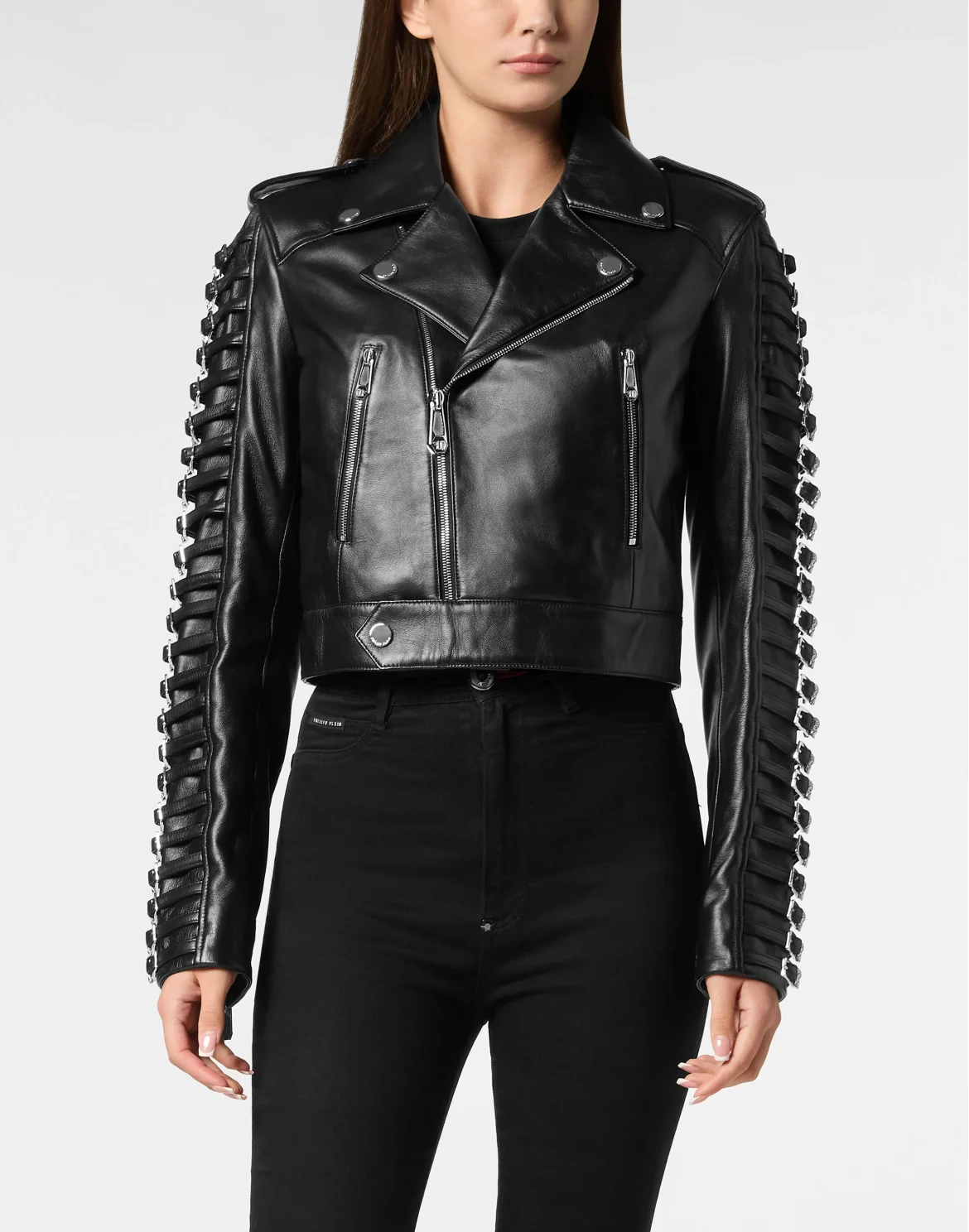 Leather Jacket Crystal Skull, цвет: Черный