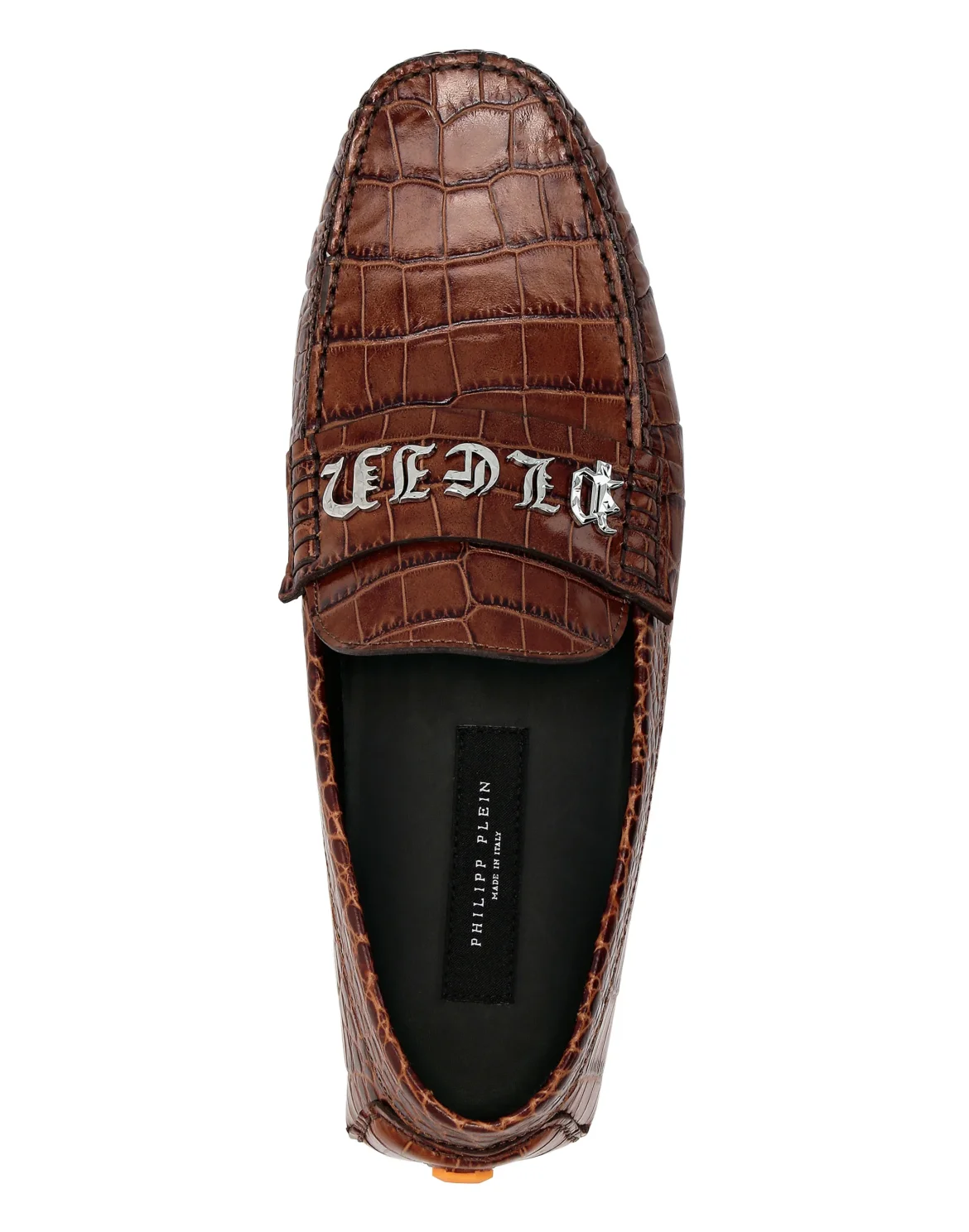 Printed Crocco Leather Drivers Shoes, цвет: Коричневый