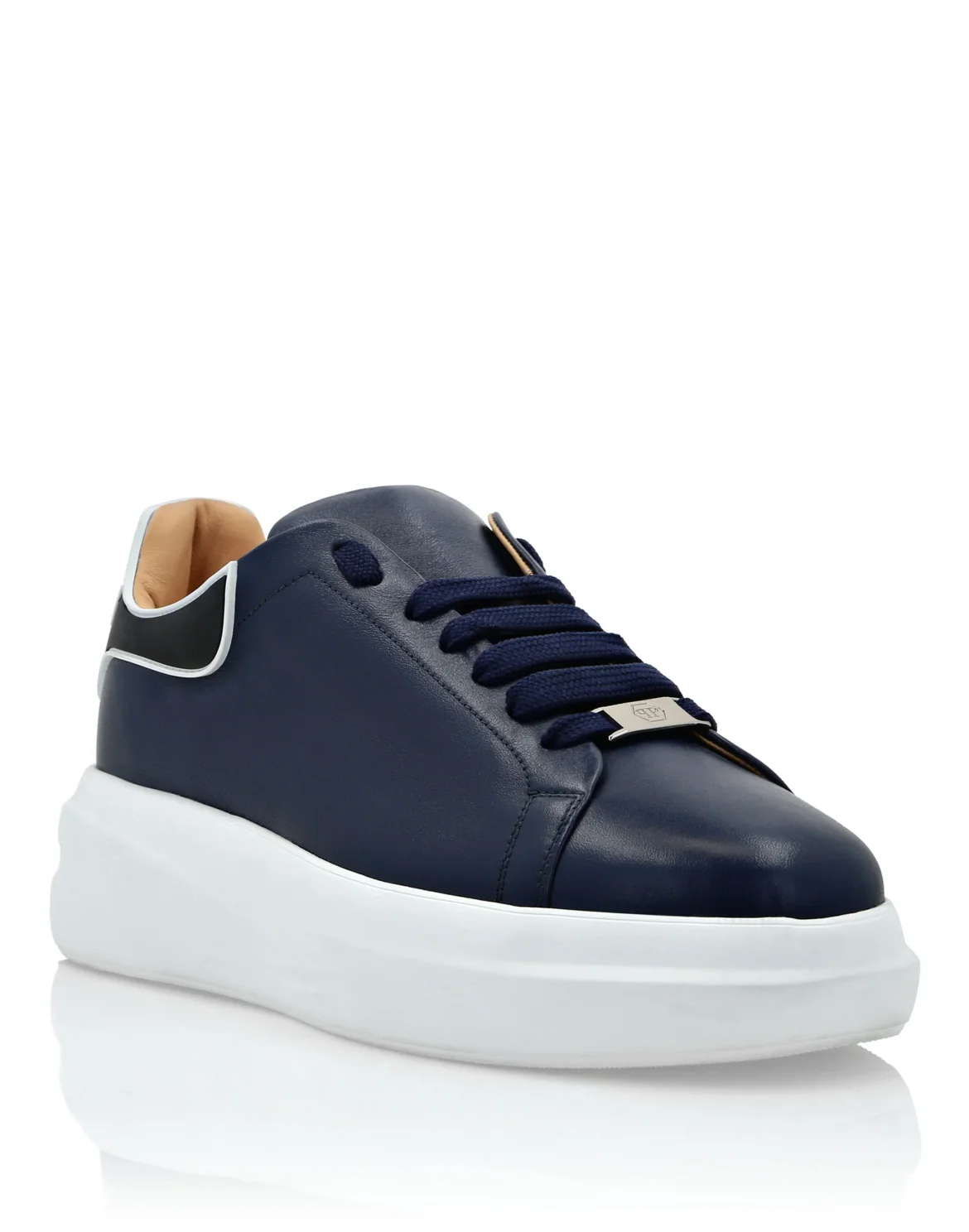 Leather Lo-Top Sneakers, цвет: Синий