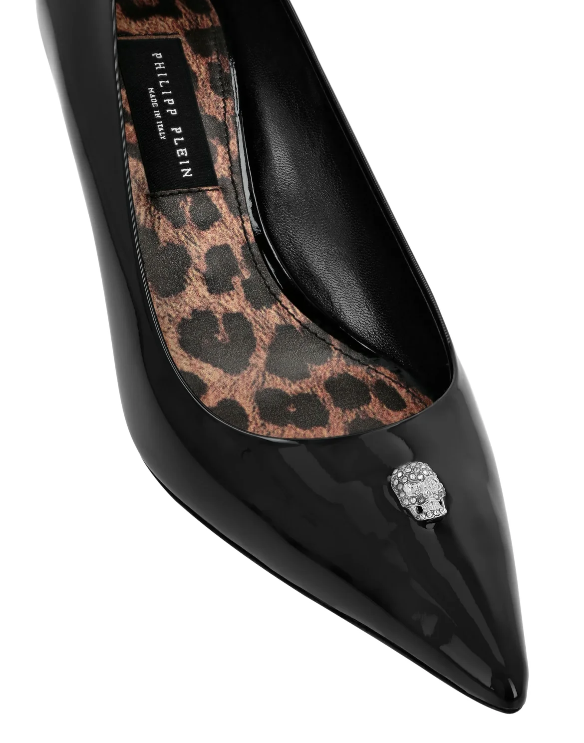 Patent Low Plein Heel Decollete Skull, цвет: Черный