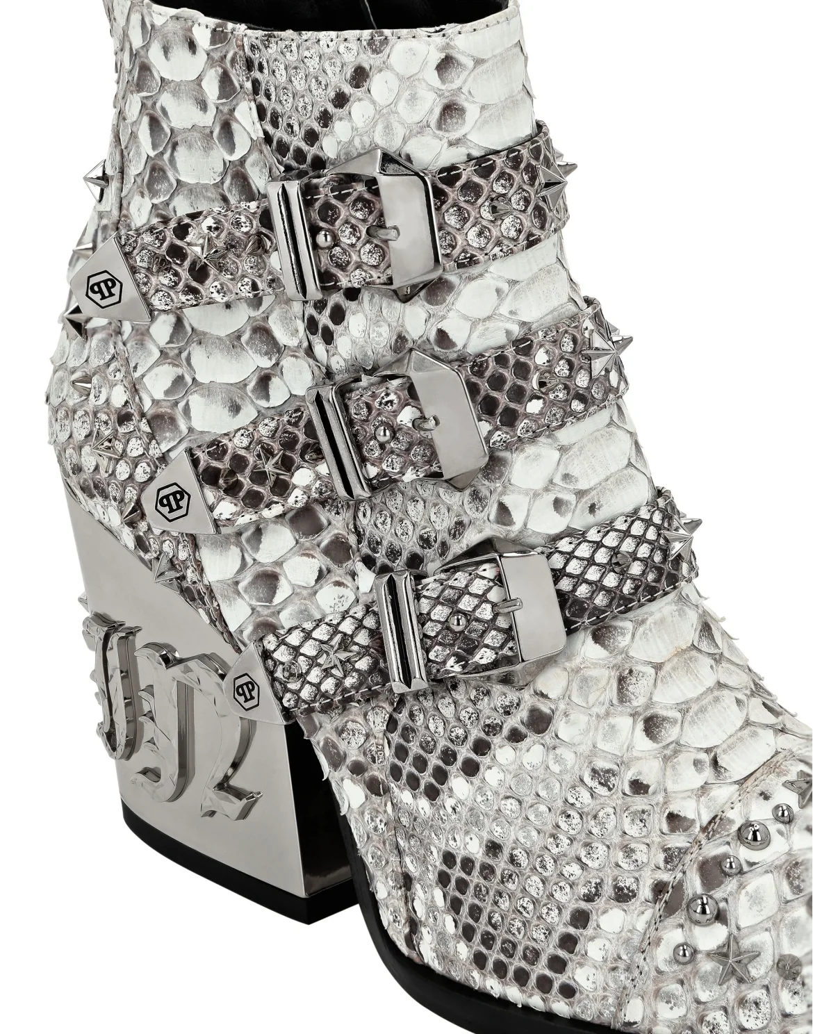 Python Boots Lo-Heels Low Studs, цвет: Бежевый