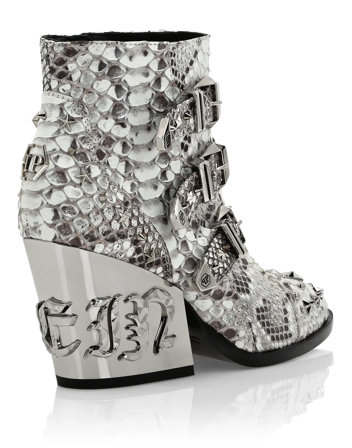 Python Boots Lo-Heels Low Studs, цвет: Бежевый
