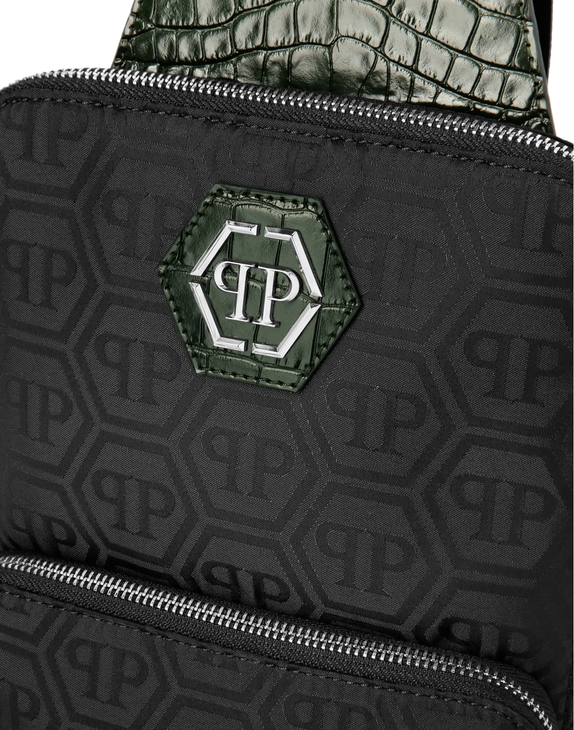 Nylon and Leather Cross-Body Monogram, цвет: Черный