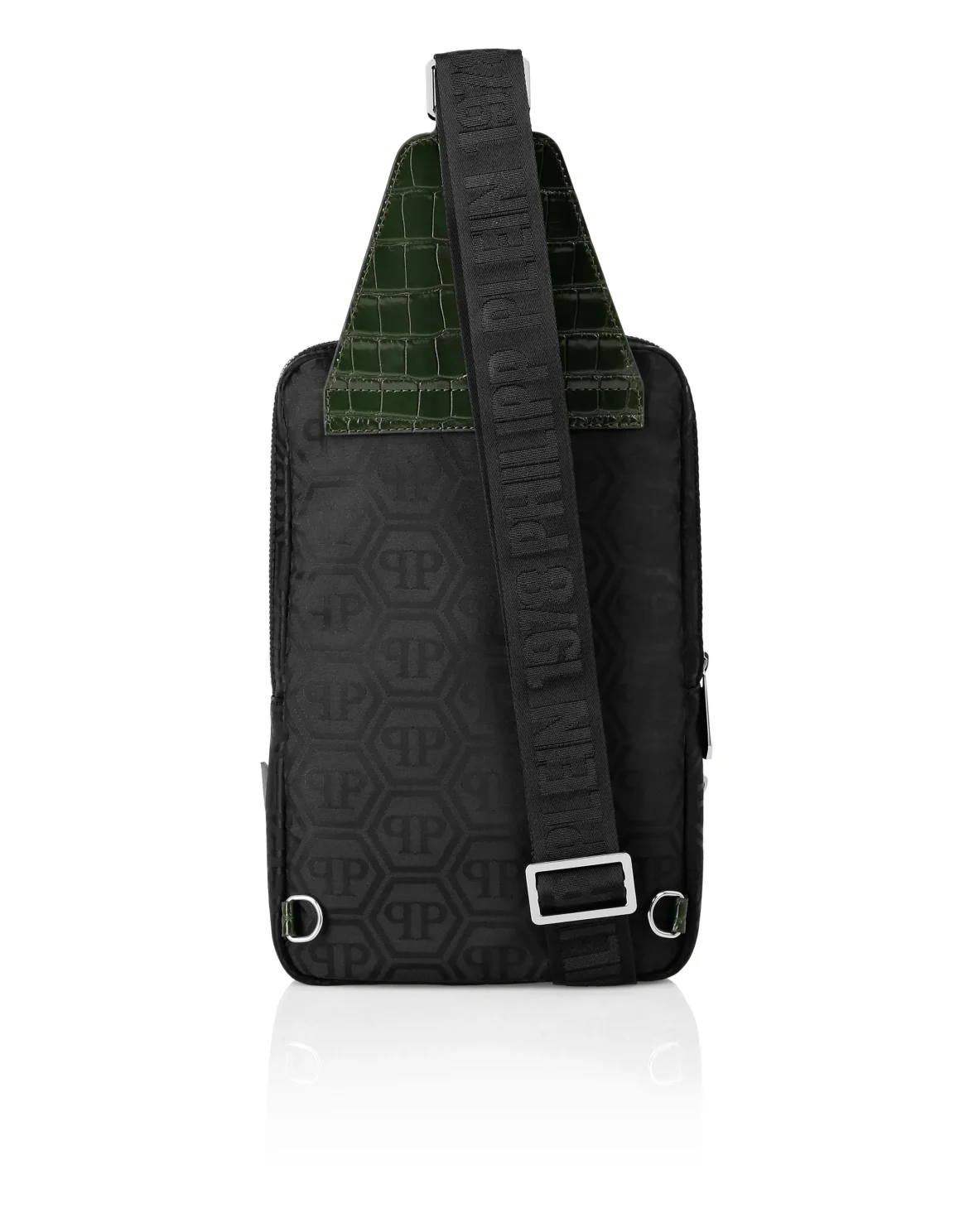 Nylon and Leather Cross-Body Monogram, цвет: Черный