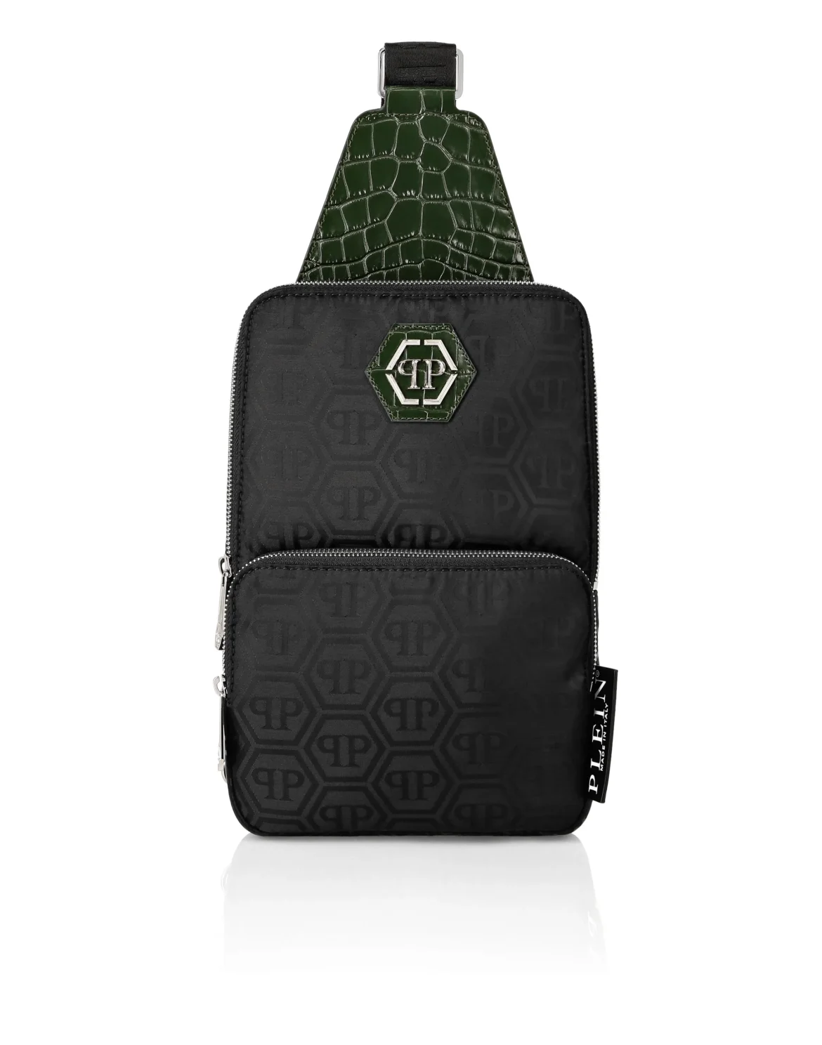 Nylon and Leather Cross-Body Monogram, цвет: Черный