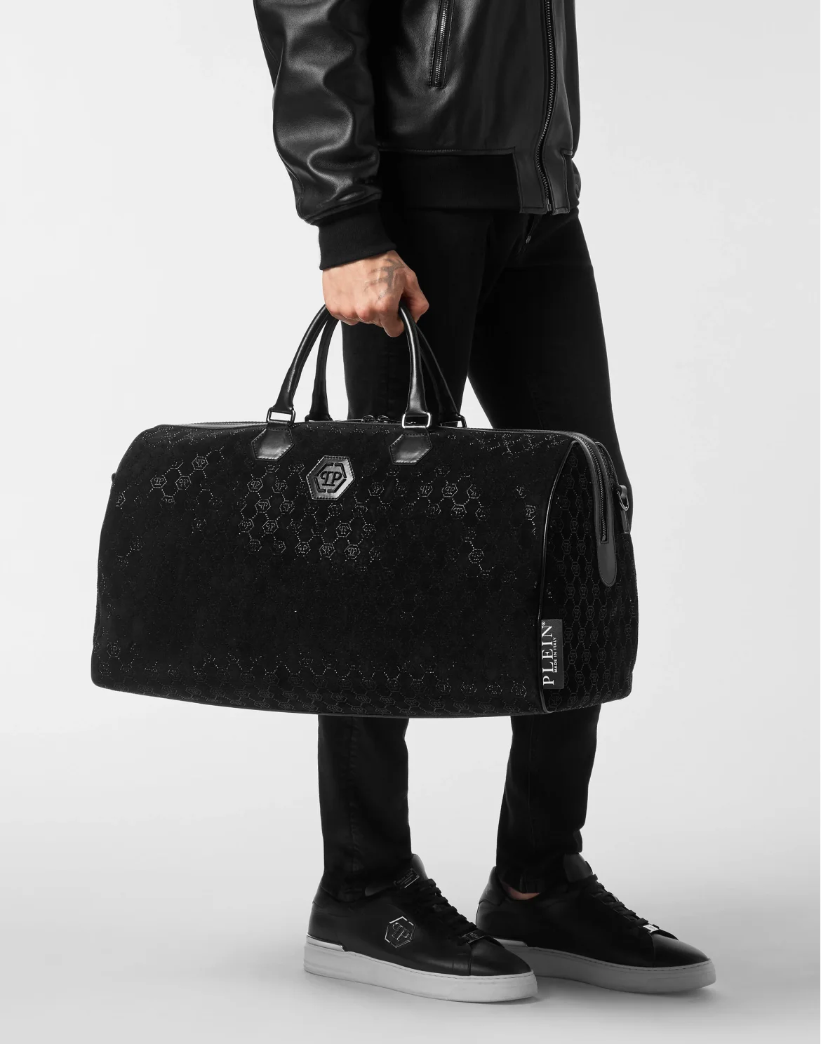 Leather Weekend Bag Monogram Strass, цвет: Черный
