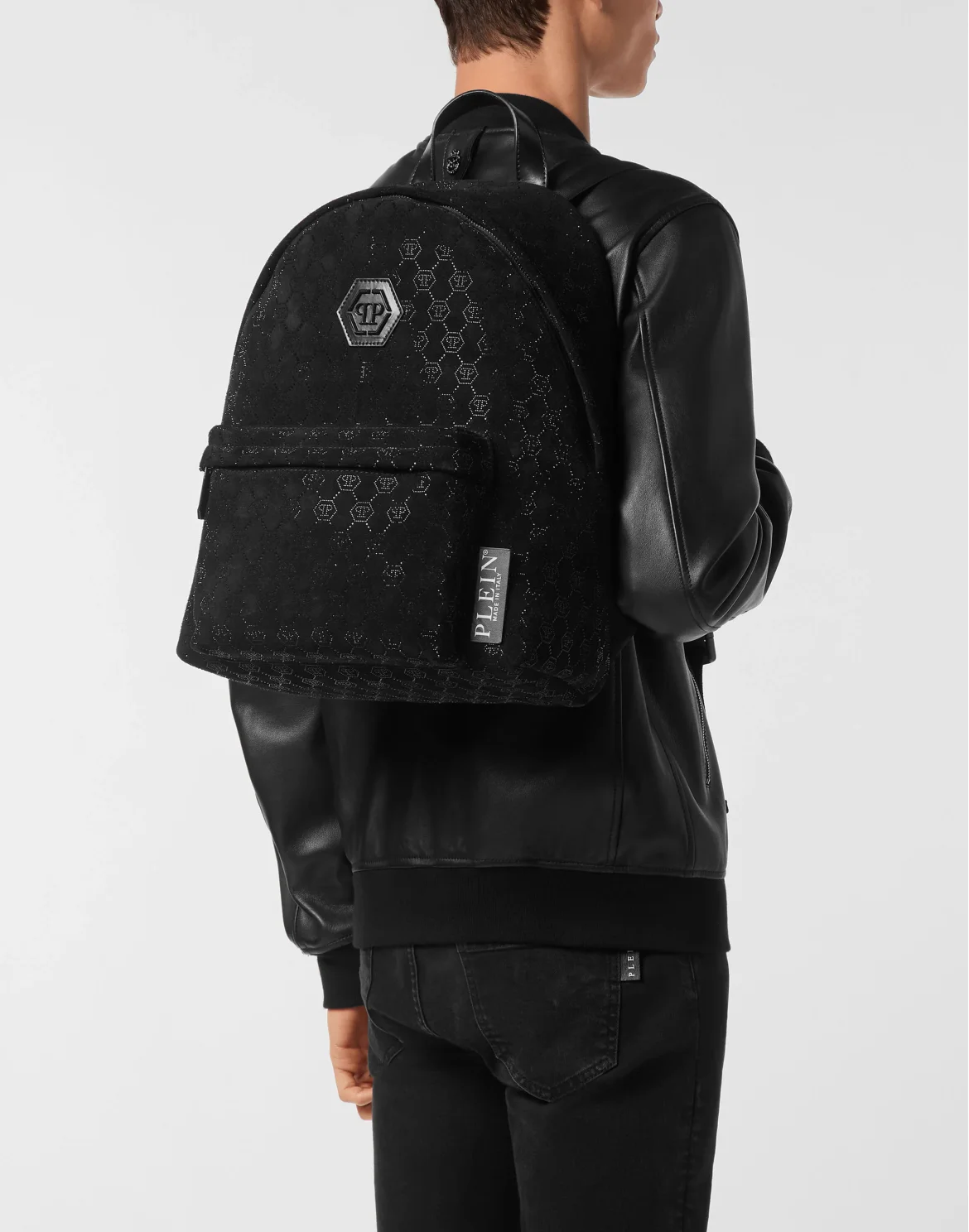 Leather Backpack Monogram Strass, цвет: Черный