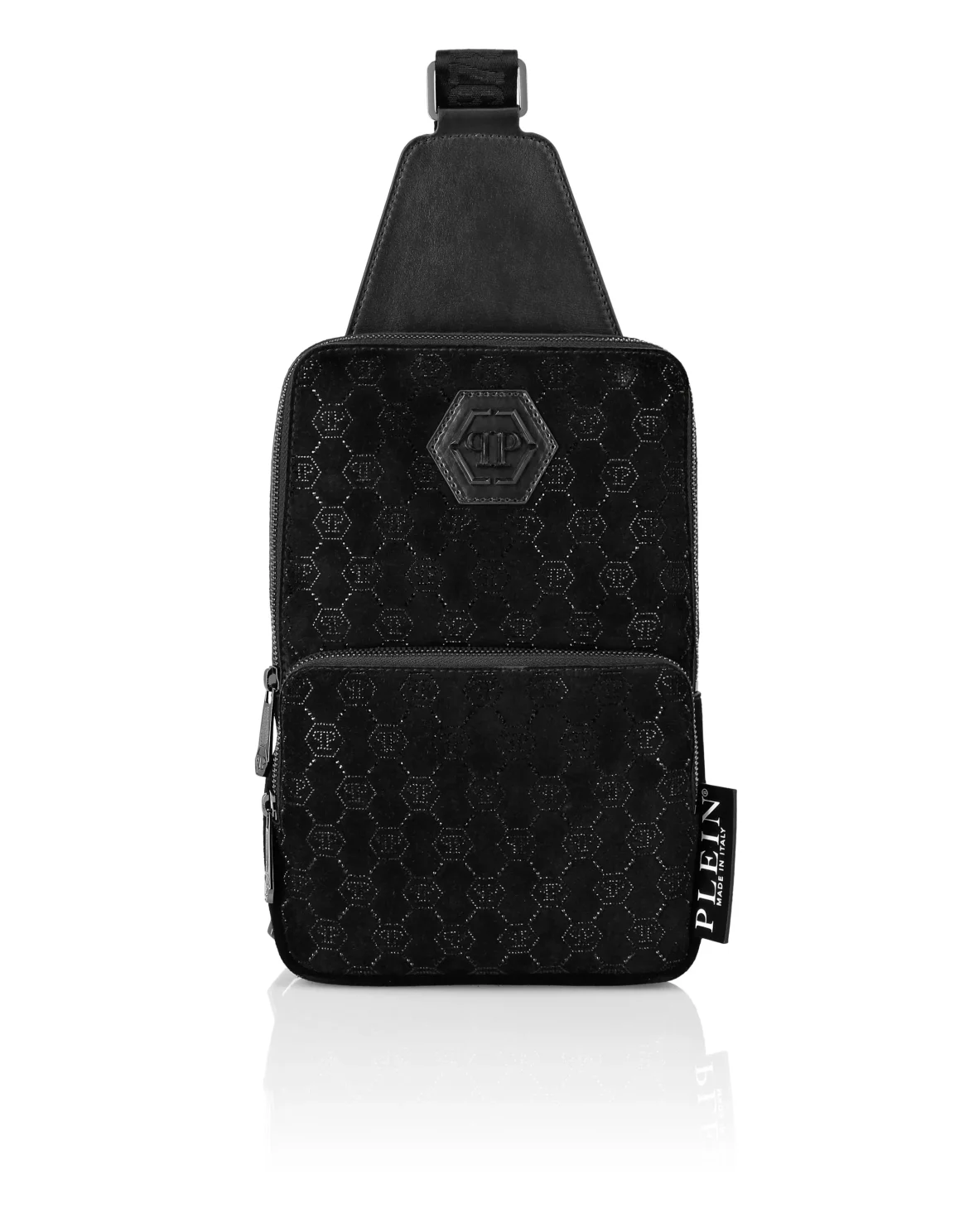 Leather Cross-Body Monogram Strass, цвет: Черный
