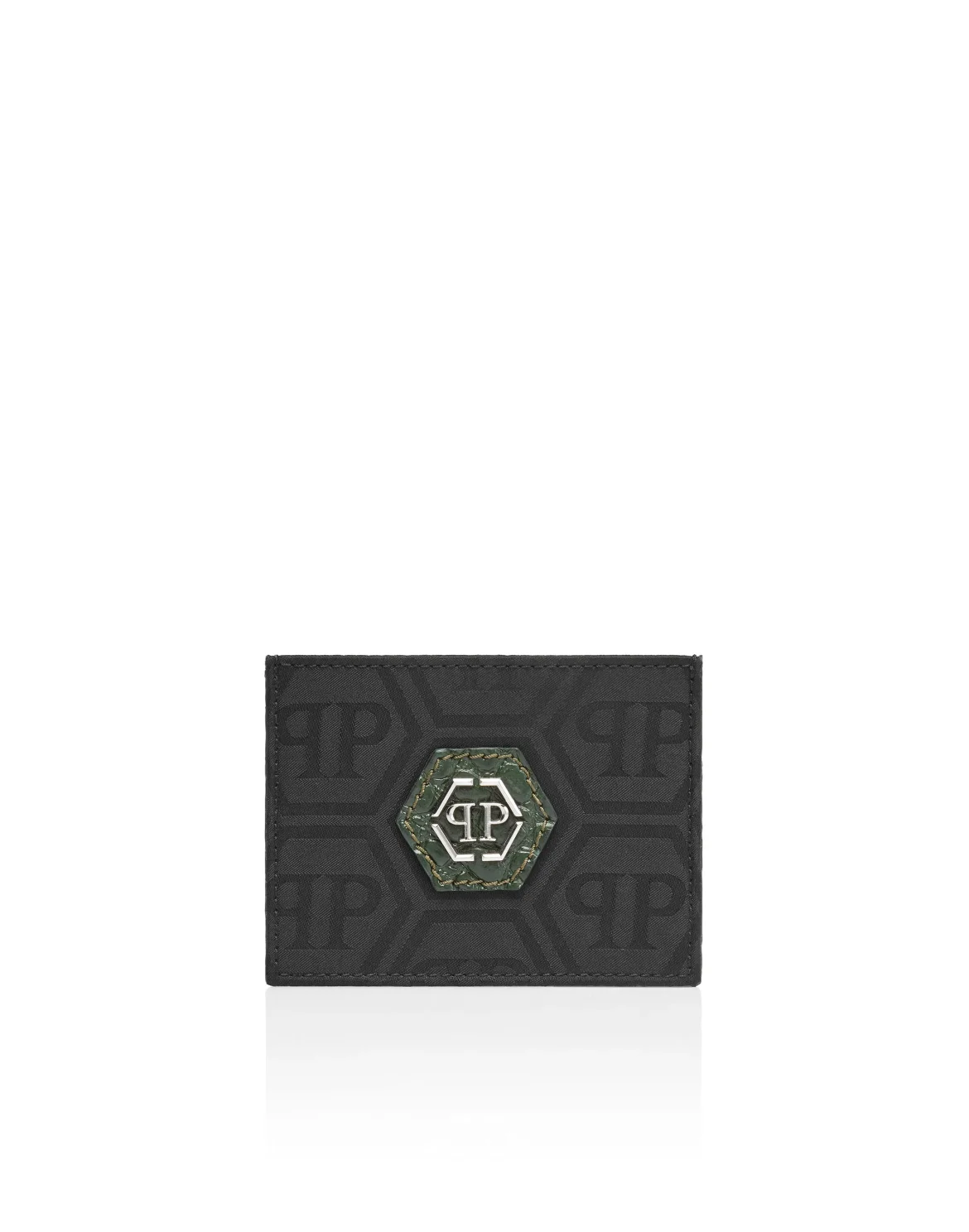 Nylon and Leather Cardholder Monogram, цвет: Черный