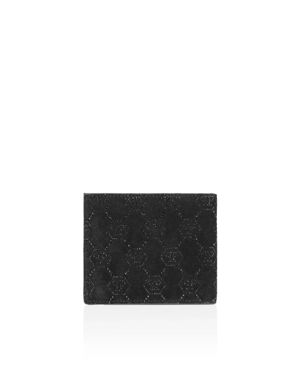 Leather French Wallet Monogram Strass, цвет: Черный