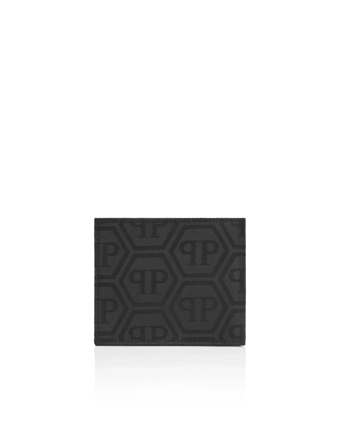 Nylon and Leather French Wallet Monogram, цвет: Черный