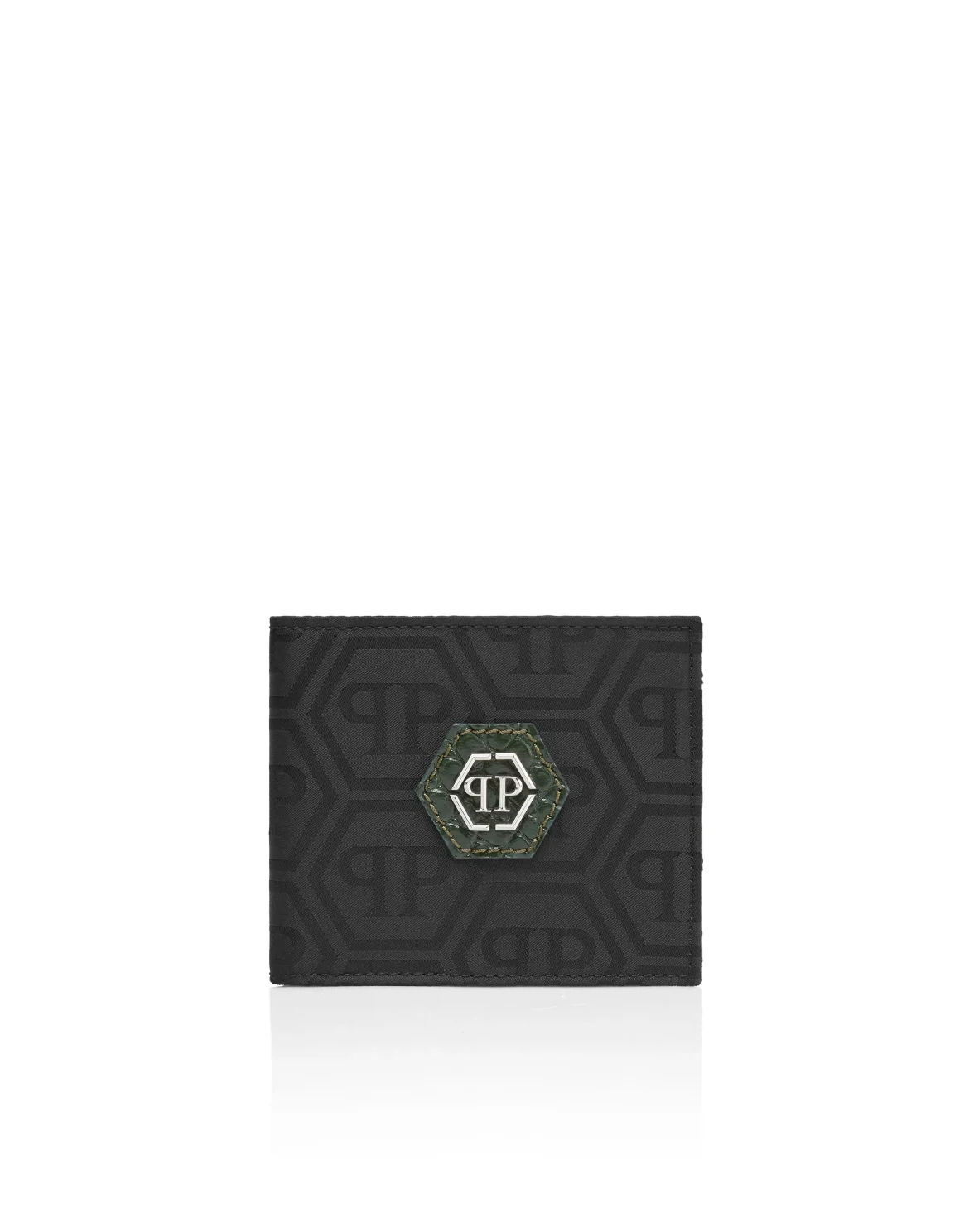 Nylon and Leather French Wallet Monogram, цвет: Черный