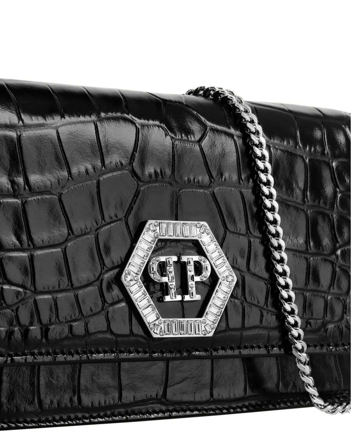 Hexagon Bag Cocco Crystal, цвет: Черный