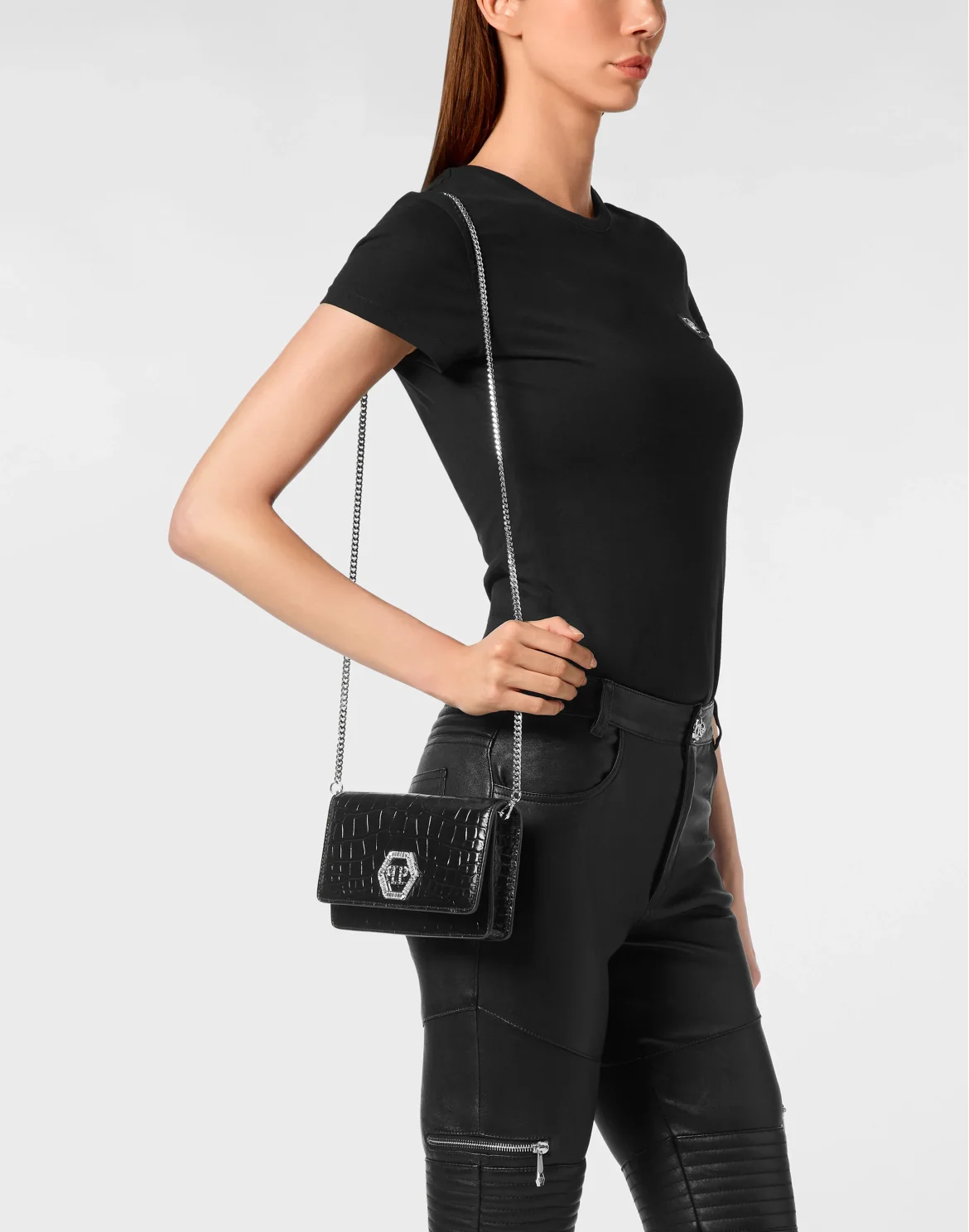 Hexagon Bag Cocco Crystal, цвет: Черный