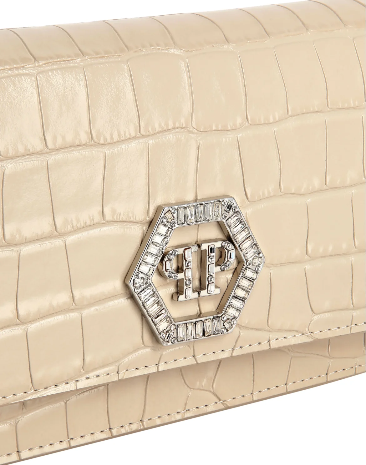 Hexagon Bag Cocco Crystal, цвет: Бежевый