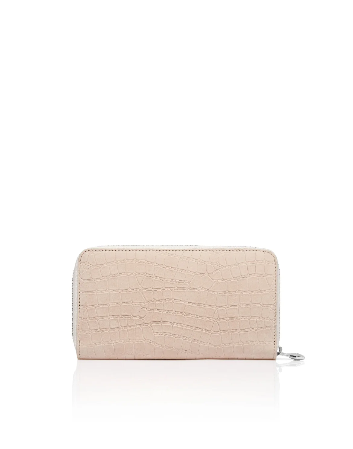 Nubuck Rounded Zip Wallet, цвет: Бежевый