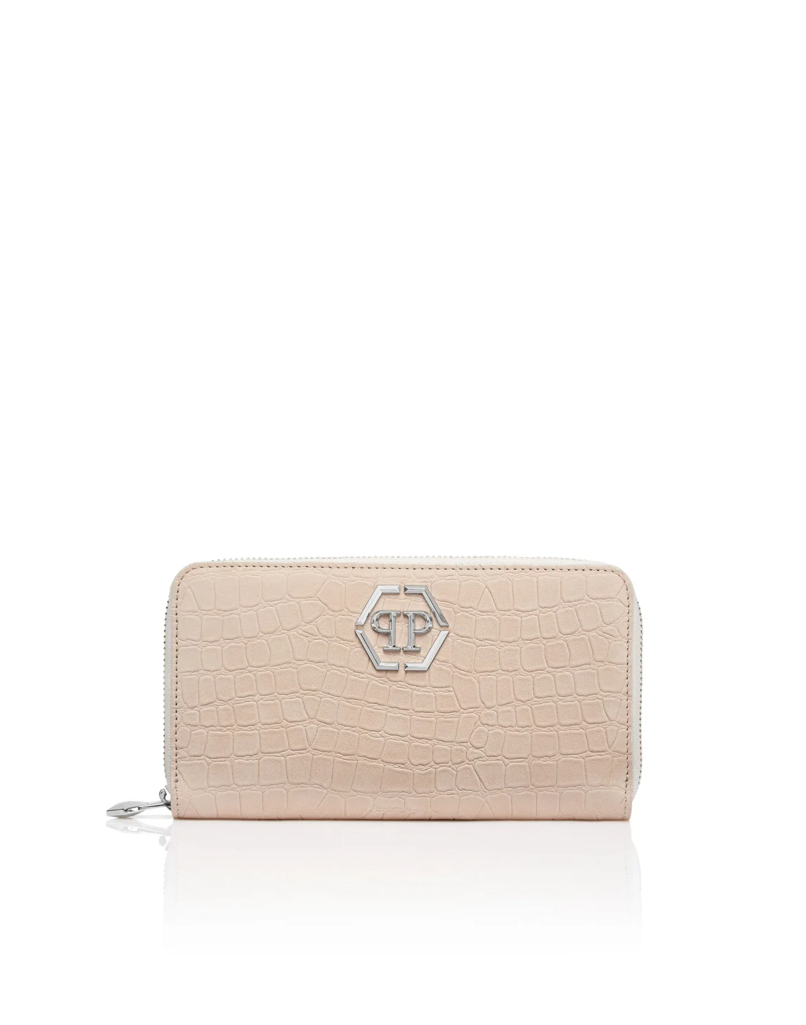 Nubuck Rounded Zip Wallet, цвет: Бежевый