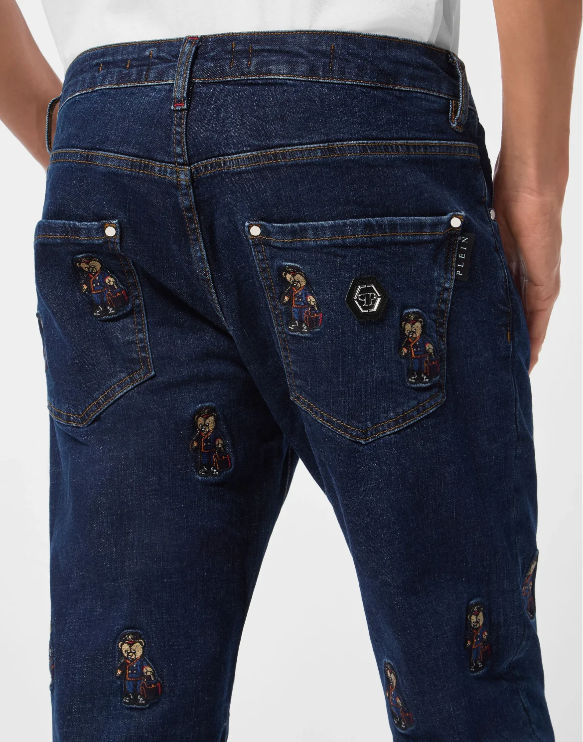 Super Straight Cut Denim Trousers Teddy All-over, цвет: Синий