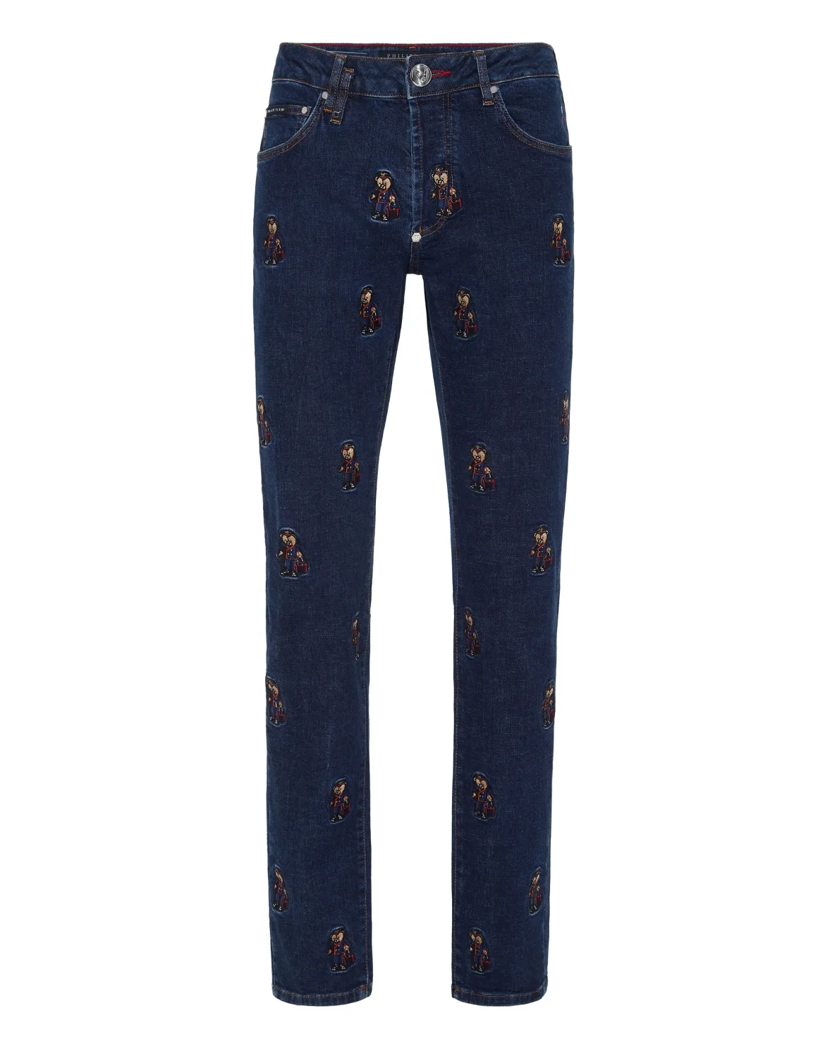Super Straight Cut Denim Trousers Teddy All-over, цвет: Синий