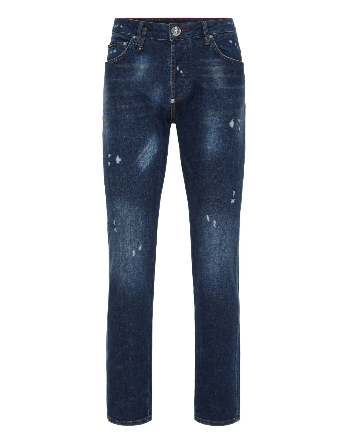 Super Straight Cut Denim Trousers Teddy Patch, цвет: Синий