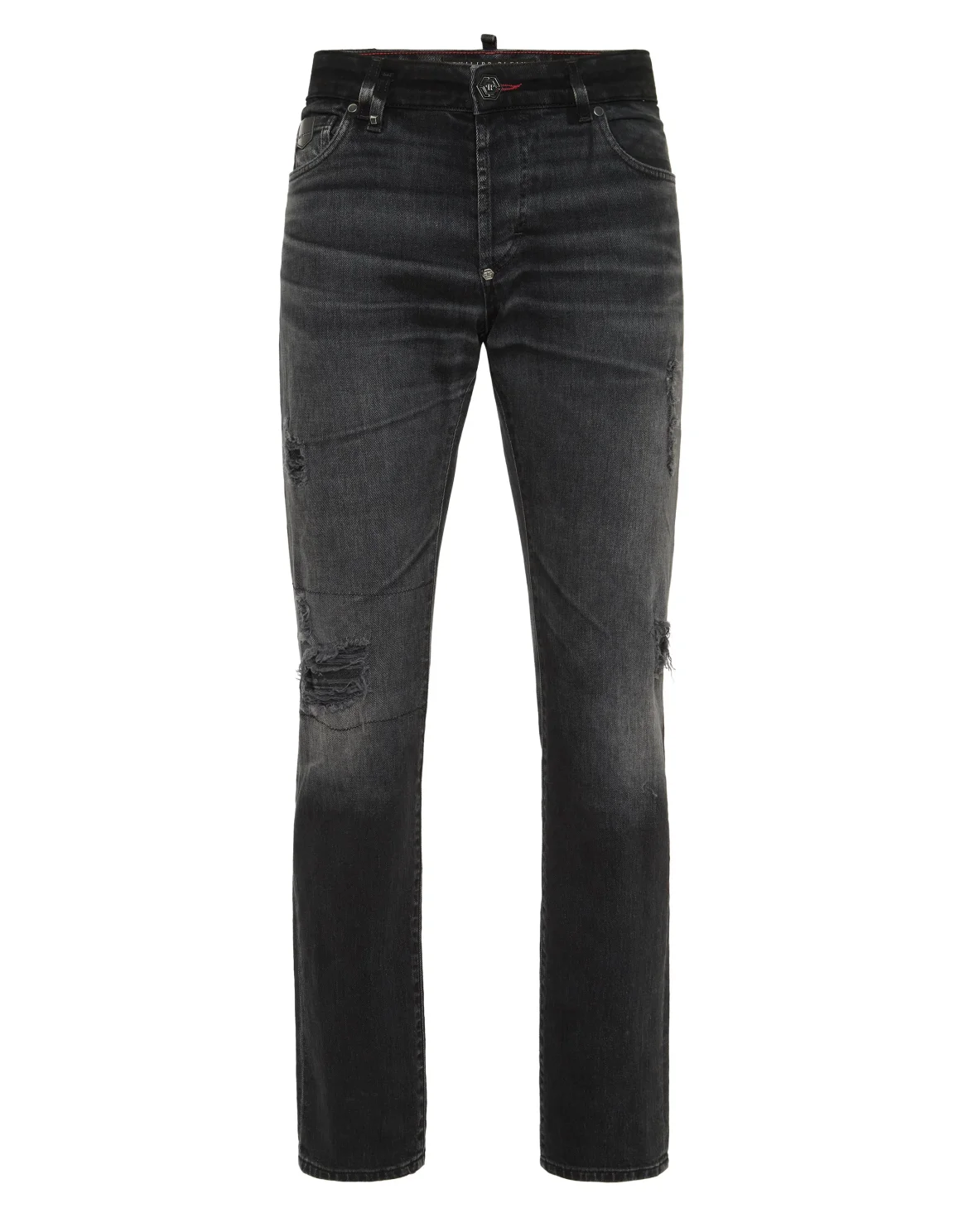5-Pocket Super Straight Cut Jeans, цвет: Серый