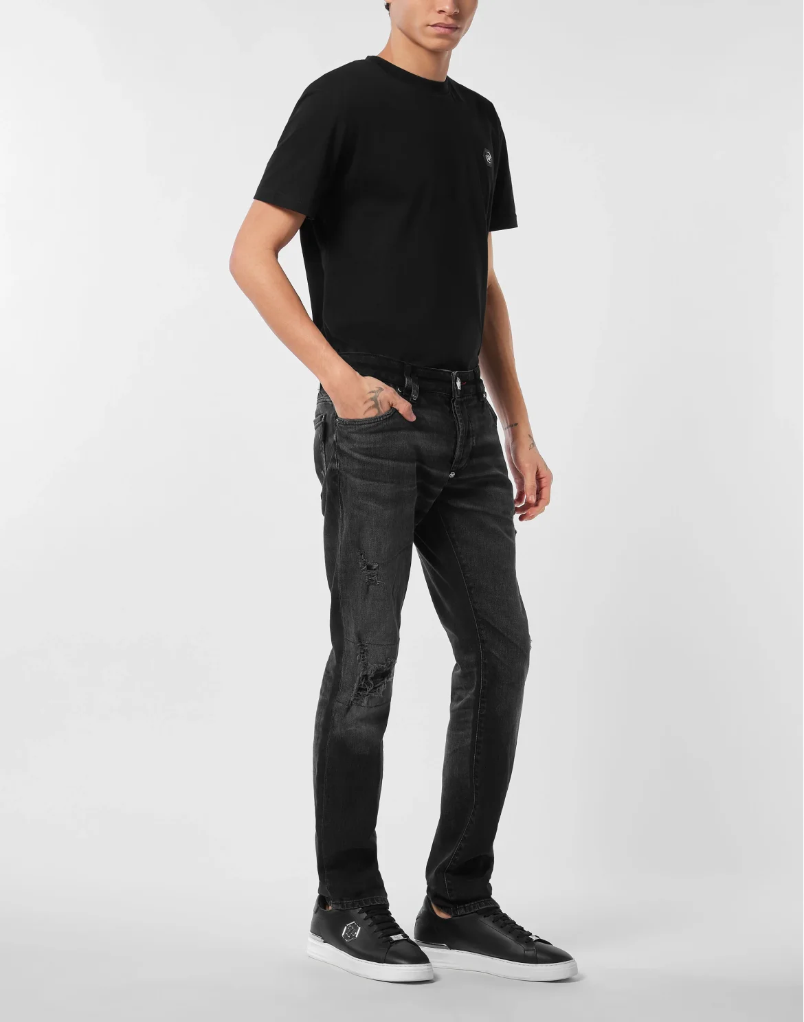 Super Straight Cut Jeans Plein, цвет: Серый