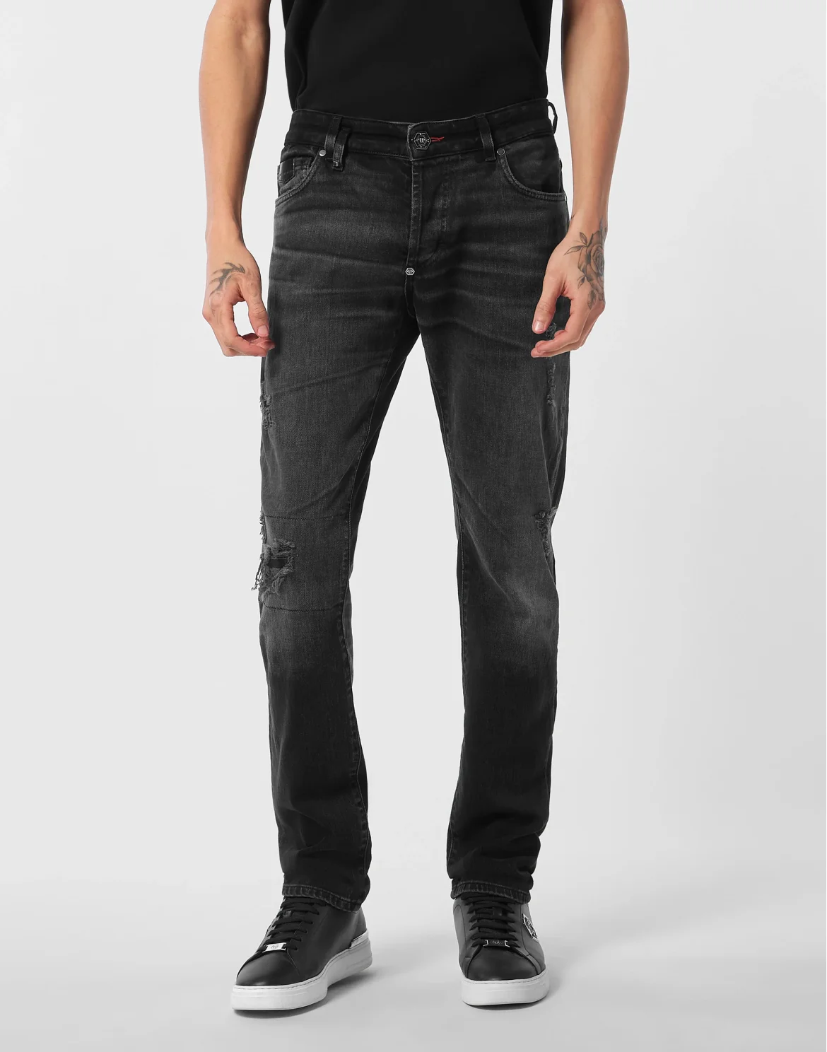Super Straight Cut Jeans Plein, цвет: Серый