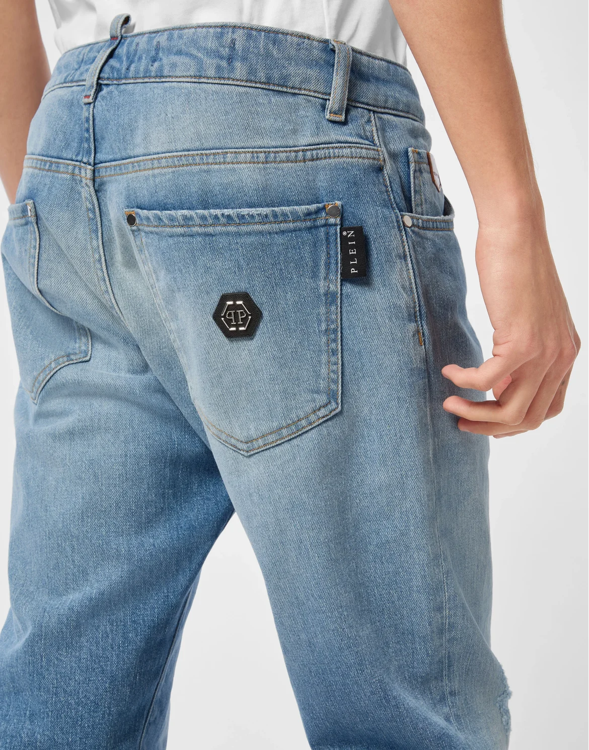 Super Straight Cut Jeans Plein, цвет: Синий