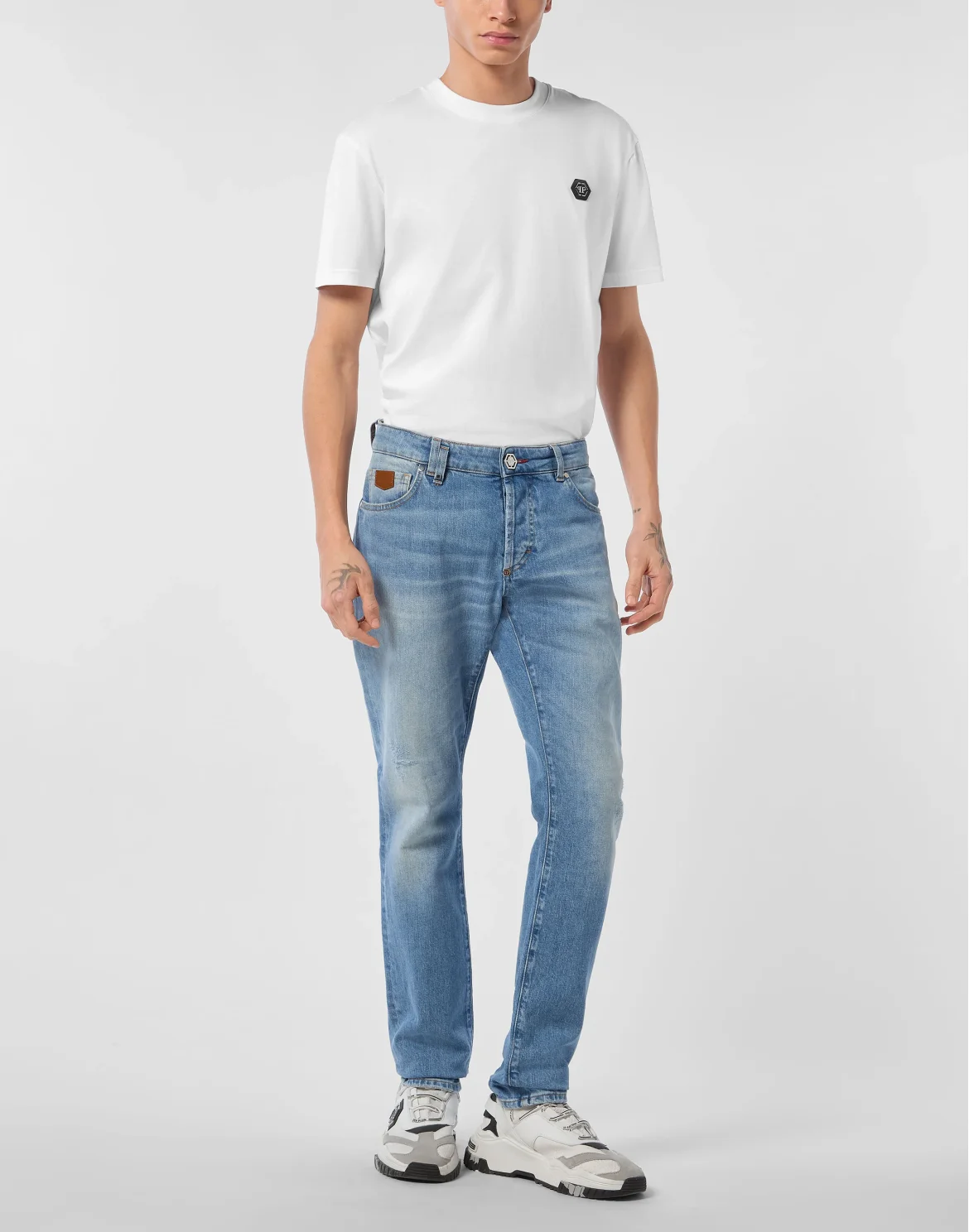 Super Straight Cut Jeans Plein, цвет: Синий