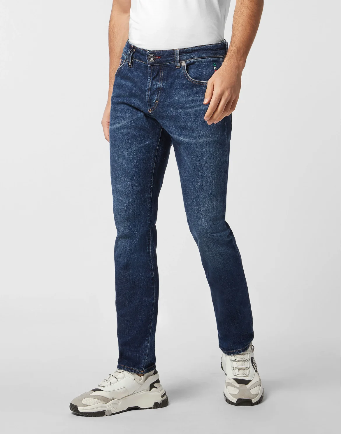 Super Straight Cut Jeans Plein, цвет: Темно-синий деним