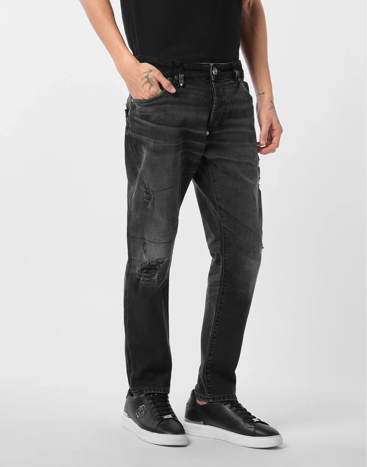 Skinny Jeans Plein, цвет: Серый