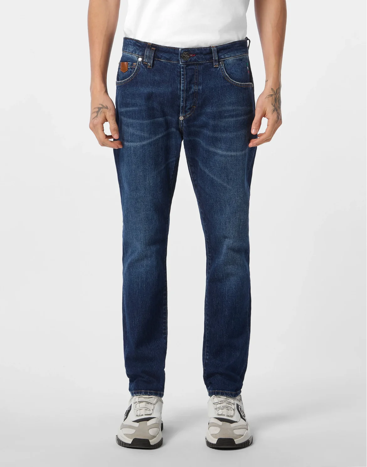 Skinny Jeans Plein, цвет: Темно-синий деним