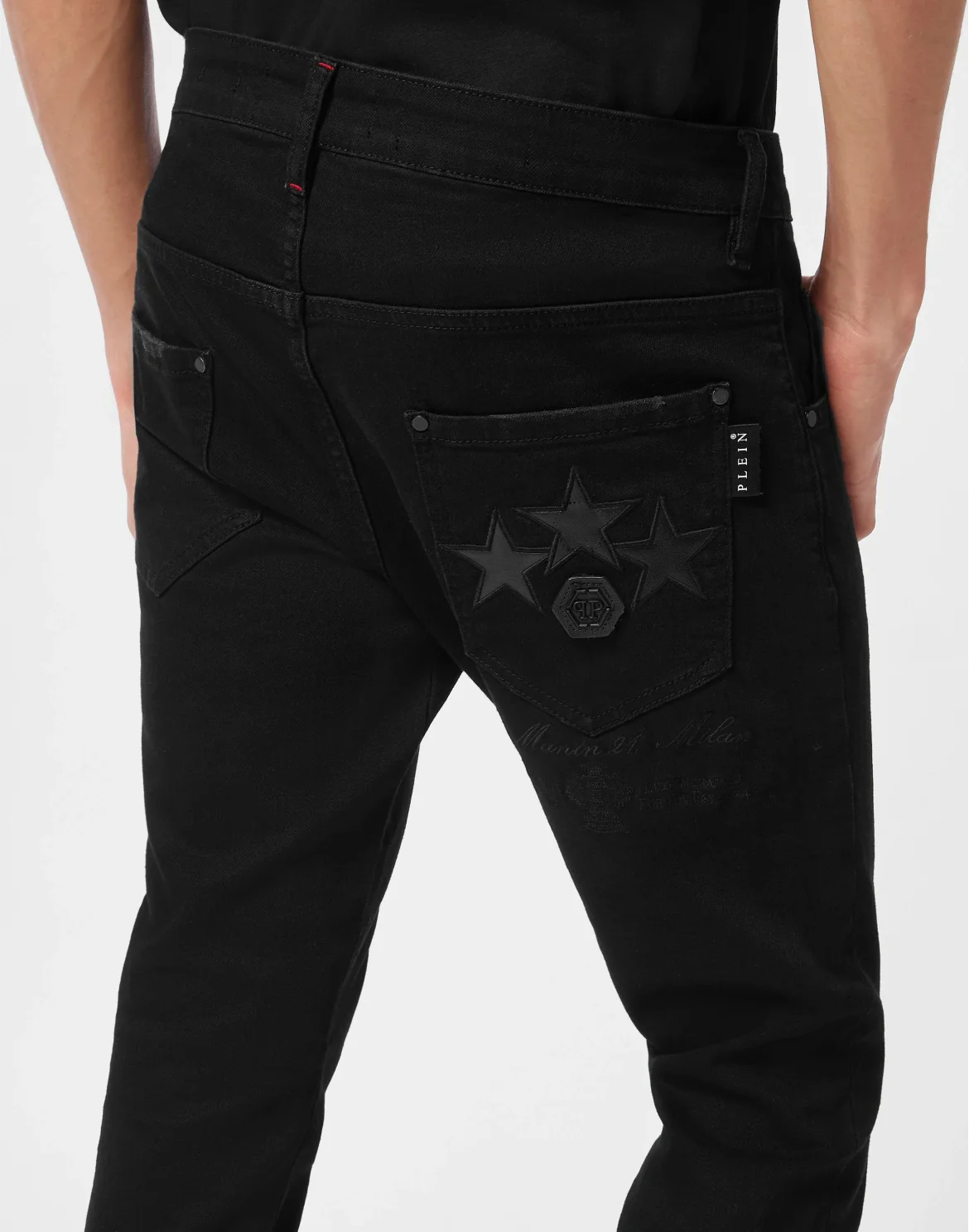 Skinny Jeans Patch Stars, цвет: Черный