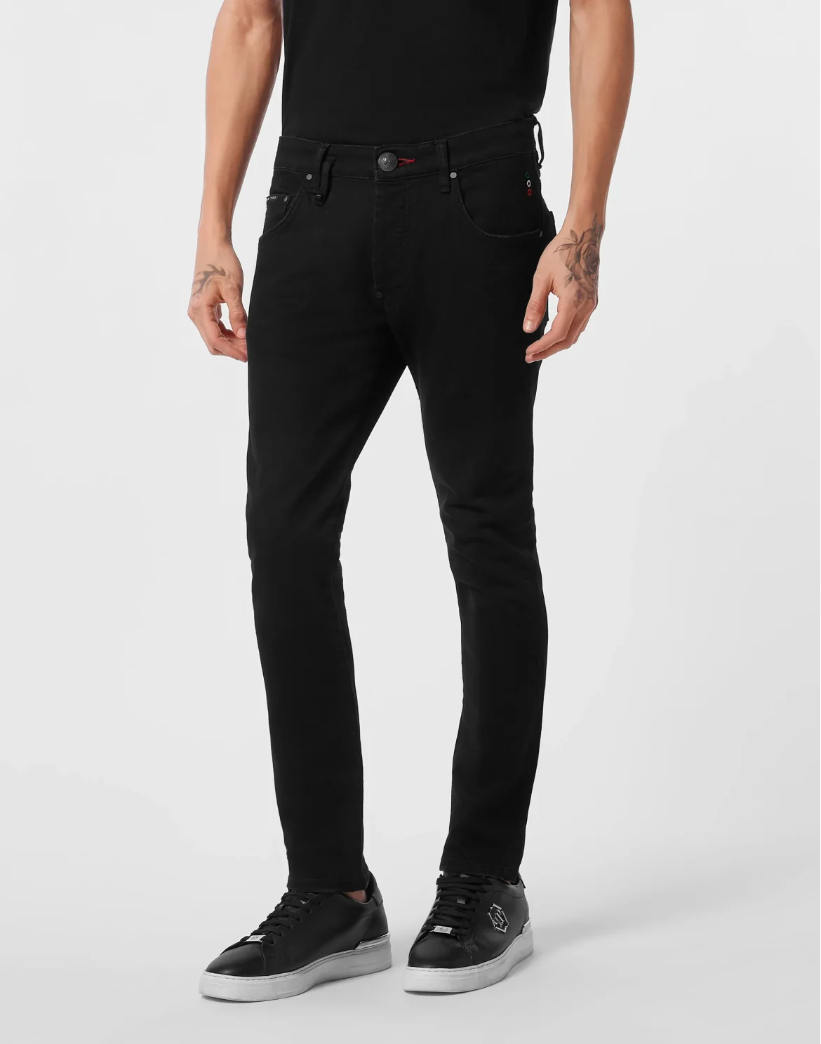 Skinny Jeans Patch Stars, цвет: Черный